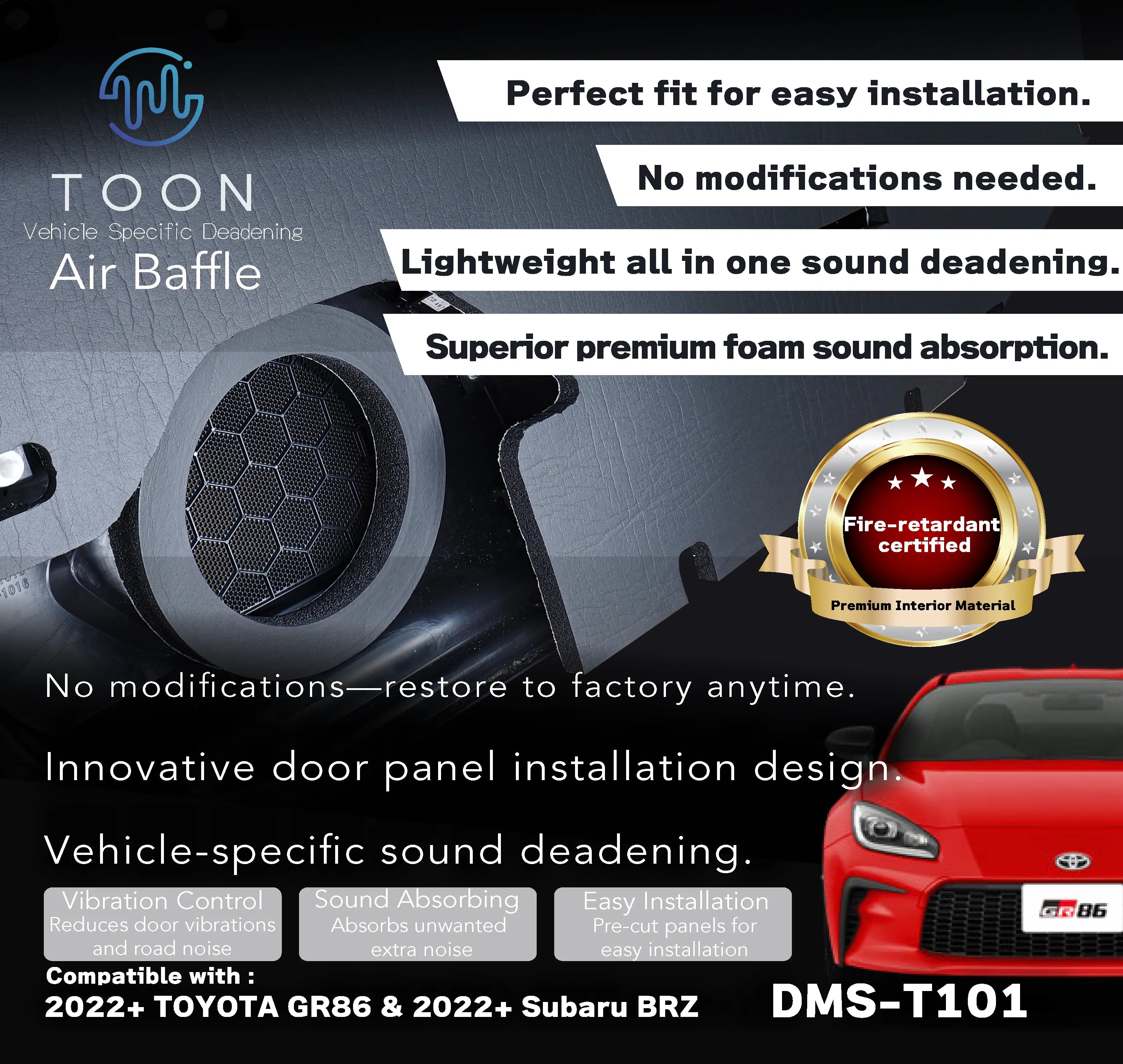 Beat-Sonic DMS-T101 Sound Deadening Kit for GR86 & BRZ | Beat