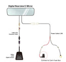 Wiring diagram for the Lexus GX 460 digital rearview E-mirror: mirror, 5.8M LVDS extension cable, 60fps LVDS camera, 2.1M power cable with ACC fuse tap and ground