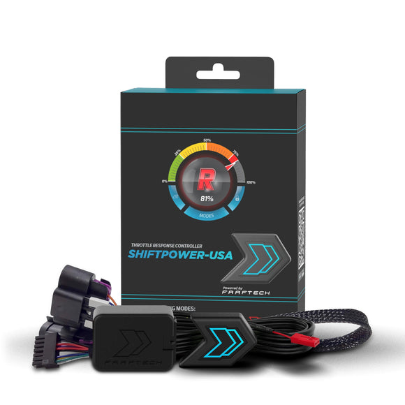 ShiftPower SP32 SP44 SP81 SP82 plug-and-play throttle response controller for Buick Enclave, Cadillac CTS, DTS, Escalade, SRX, STS, XLR, Chevrolet Avalanche, Camaro, Cobalt, Corvette, Equinox, Impala, Malibu, Silverado 1500, Silverado 2500HD, Silverado 3500HD, Suburban, Tahoe, Traverse, GMC Acadia, Sierra 1500, Sierra 2500HD, Sierra 3500HD, Terrain, Yukon, Yukon XL, Hummer H2, Pontiac G5, G6, Pursuit, Solstice, Saturn Aura, Ion, Outlook, Sky, Subaru Outback, Audi RS3, Porsche 911, Taycan, Beat-Sonic USA