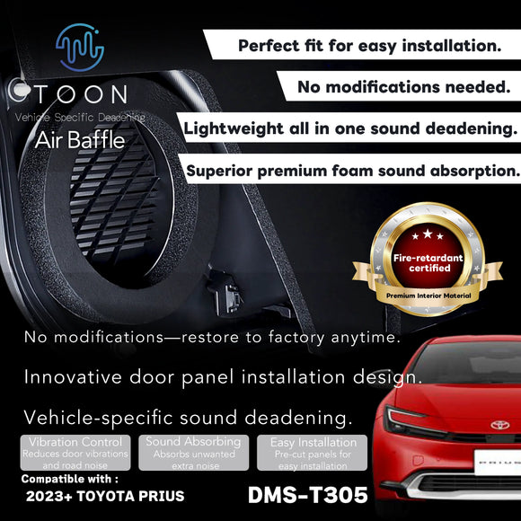 Advertisement for Toon Air Baffle with product features and compatibility details.