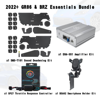 2022-2026 Toyota GR86 & Subaru BRZ Plug & Play Upgrade Bundle – Amp, Throttle Controller, Sound Deadening & Phone Mount
